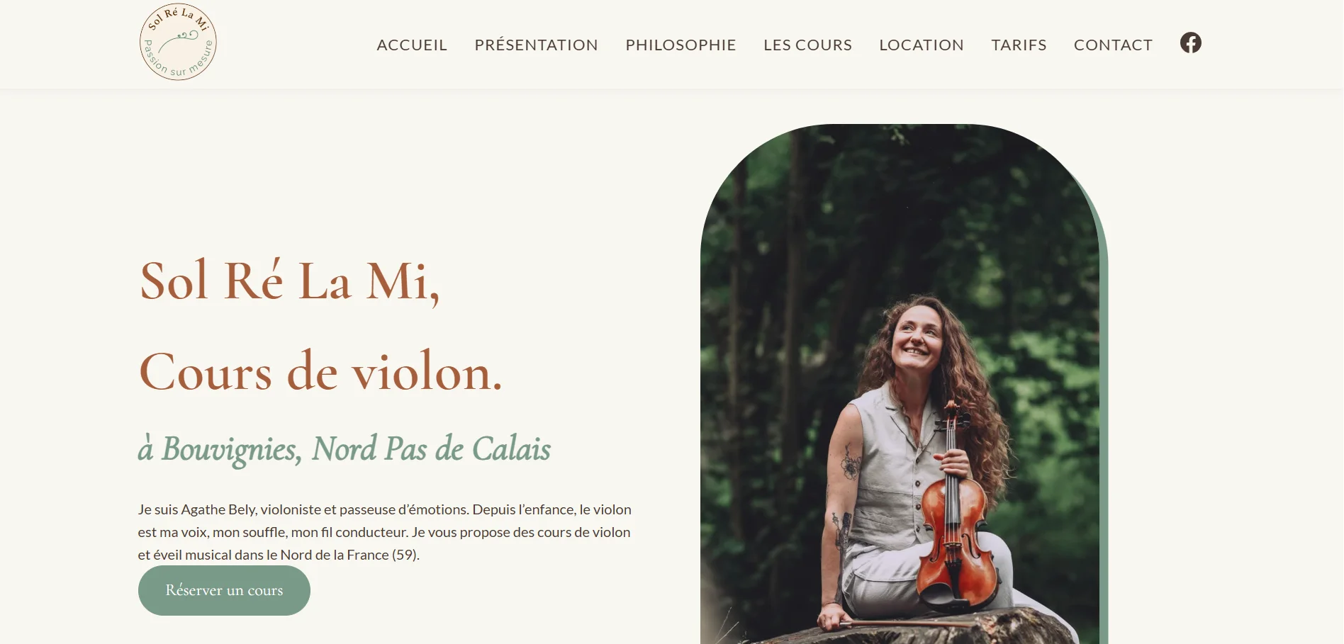 Site vitrine — Professeur de Violon